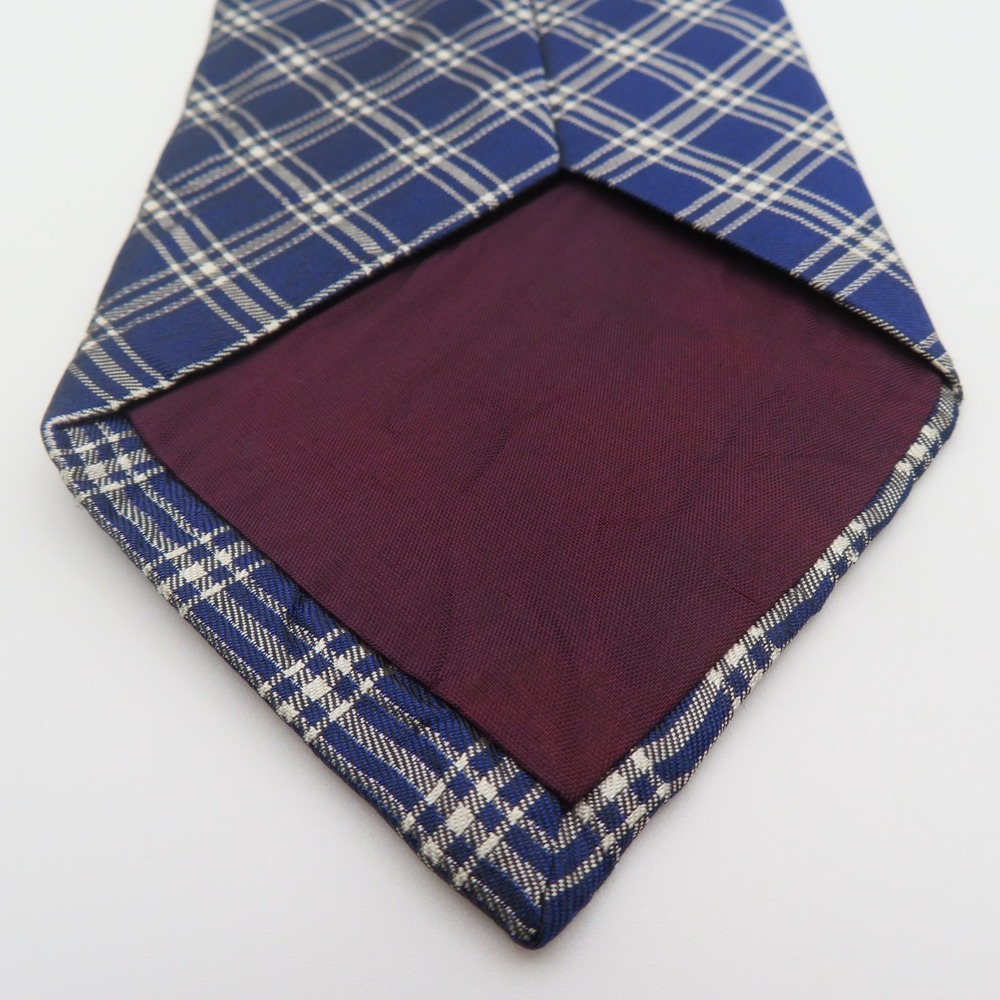 Ralph Lauren Polo Tie Silk Blue White Checked 3.75" Wide 59" Long USA University - Picture 4 of 7